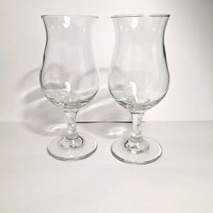 Tulip Glass / Wine Glass / Water Goblet Set of 2 Clear